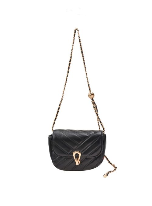 LJBAG60463 - Black Quilted Crossbody Bag
