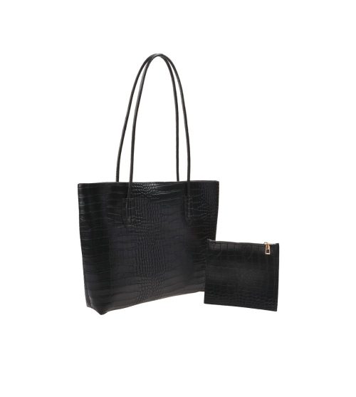 LJBAG60470 - Black Croco Tote Bag