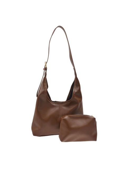 LJBAG60473 - Brown PU Hobo Bag