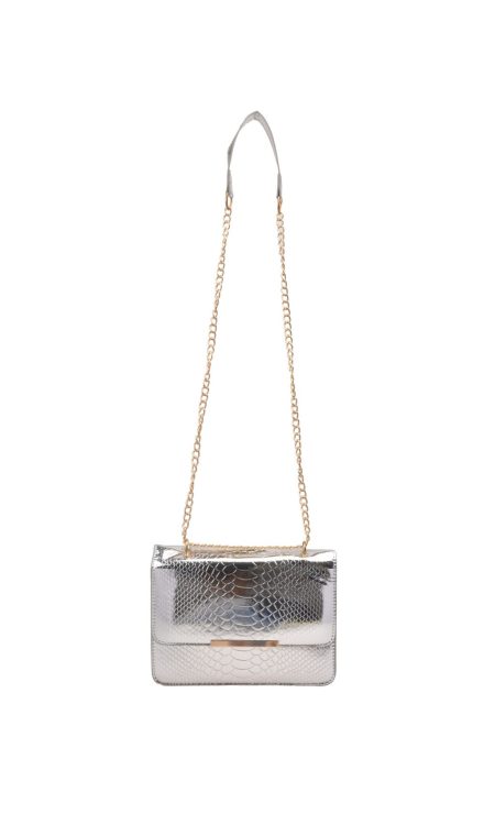 LJBAG60479 - Silver Croco Crossbody Bag