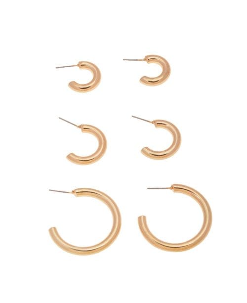 LJE60140 - 3 Pairs Hoops Set