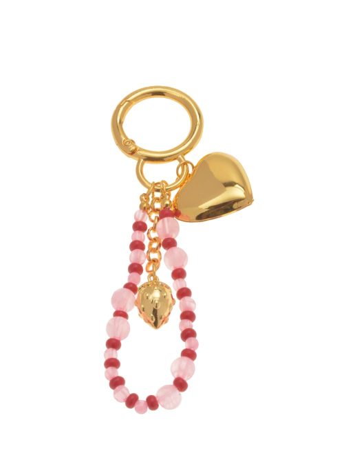 LJKC66266 - Beaded Heart Bag Charm