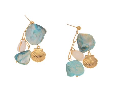 LJE68852-SS - Sea Shell Earrings