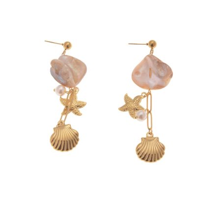 LJE68857-SS - Sea Shell Earrings
