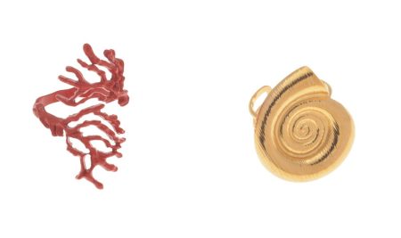 LJR68899-SS - Coral and Shell Rings