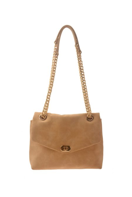 LJBAG55042-1 - Light Brown Suede Shoulder Bag