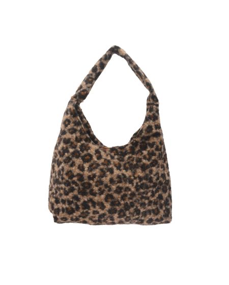 LJBAG64977 - Leopard Furry Shoulder Bag