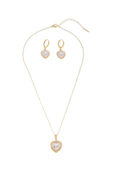 LJSET69802 - Jewellery Set Pearl Heart